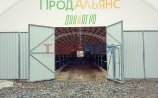 Открытие каркасно-тентового телятника