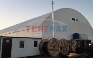 Сдача каркасно-тентового ангара складского назначения