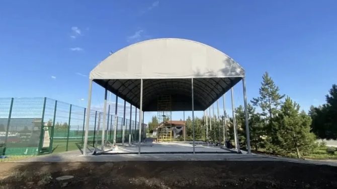 Тентовый навес для падел-корта (г. Рязань). 11,5 на 20,5 м. — фото 2