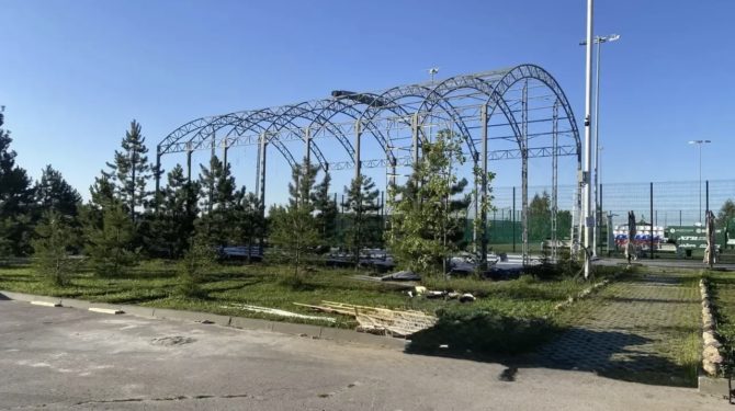 Тентовый навес для падел-корта (г. Рязань). 11,5 на 20,5 м. — фото 1