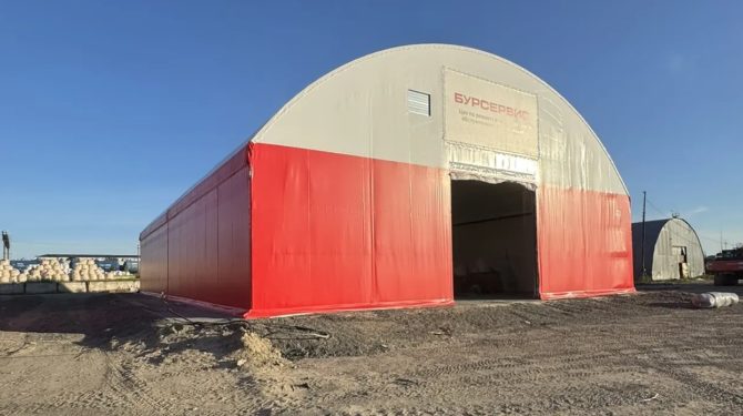 Каркасно-тентовый склад (Ямало-Ненецкий АО). 15 на 20 м. — фото 2